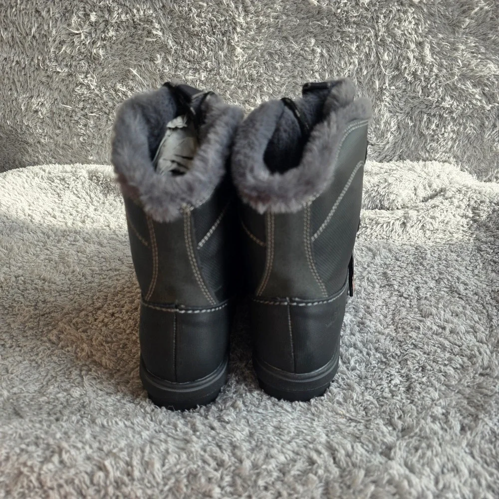 JBU Women's Brisky Round Toe Lace Up Winter Snow Ankle Boots Fleece Lined 9‎ NEW